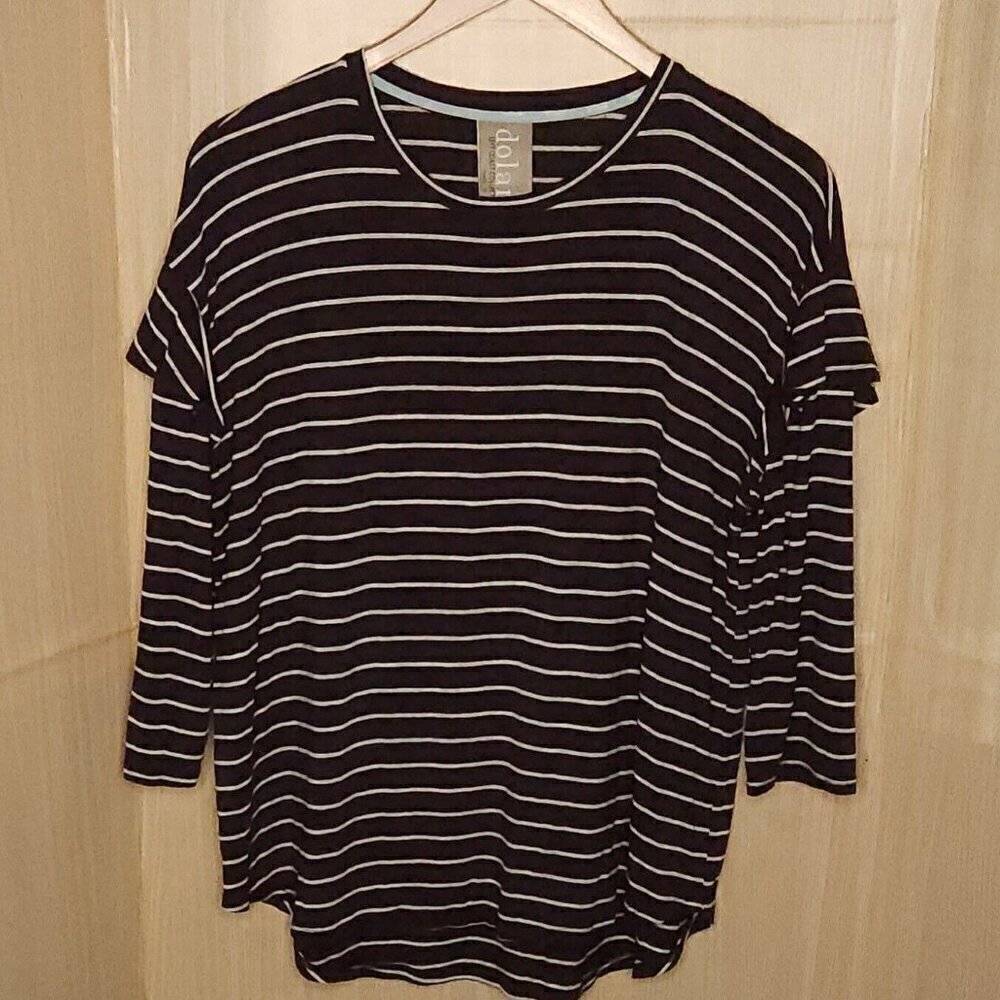Dolan Maroon White Striped Stretchy Long Sleeve Top XL